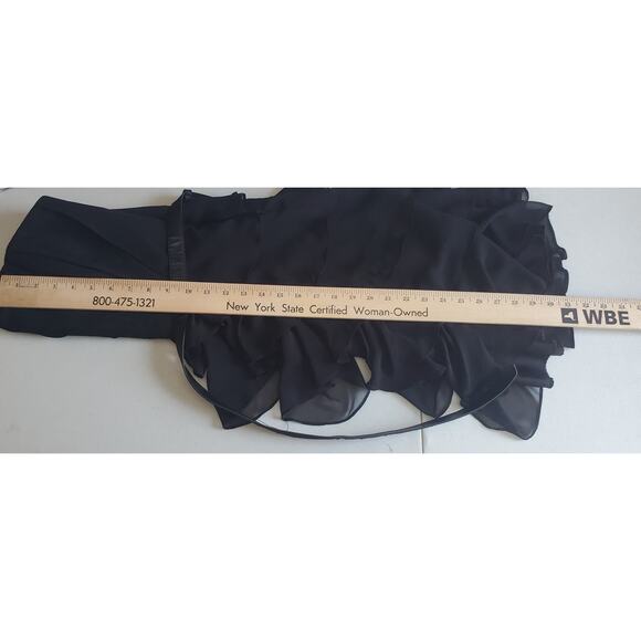 WHBM Womens Sleeveless Little Black Tiered Mini Dress Size 4 Feminine Boho Prom - Picture 5 of 7